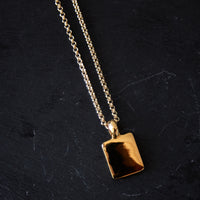 Maslo Square Pendant Necklace, Gold