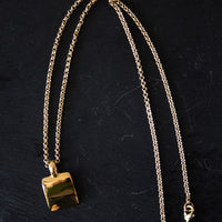 Maslo Square Pendant Necklace, Gold