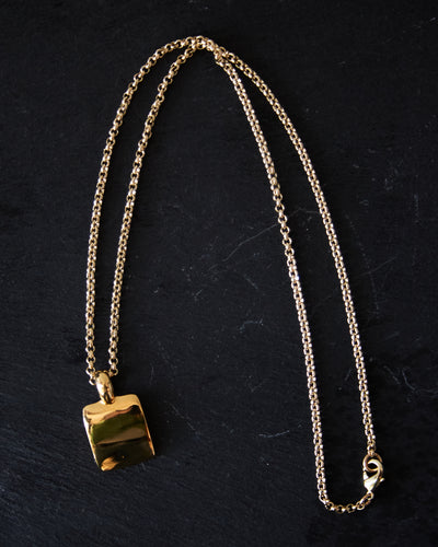 Maslo Square Pendant Necklace, Gold