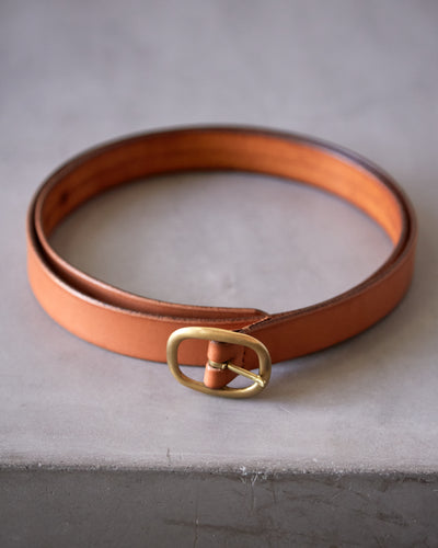 Maximum Henry Slim Oval Belt, Light Brown