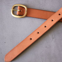 Maximum Henry Slim Oval Belt, Light Brown