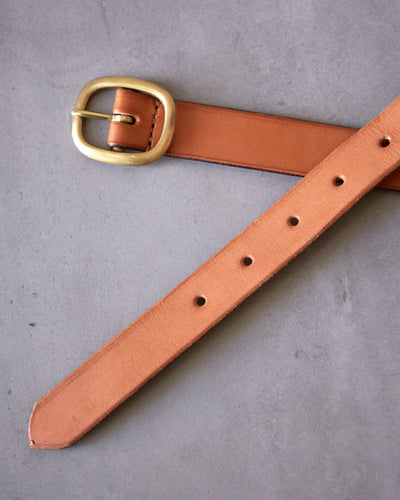 Maximum Henry Slim Oval Belt, Light Brown