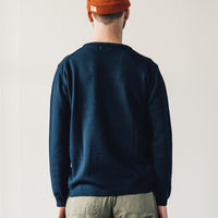 Merz b. Schwanen Relaxed Crewneck Pullover, Dark Navy