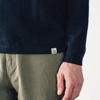 Merz b. Schwanen Relaxed Crewneck Pullover, Dark Navy