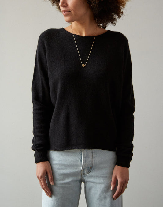 Merz b. Schwanen Crew Neck Pullover, Deep Black