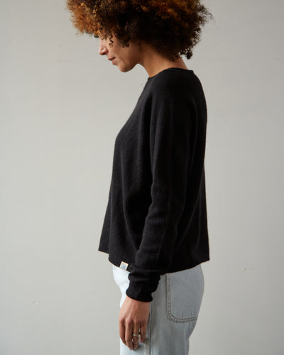 Merz b. Schwanen Crew Neck Pullover, Deep Black