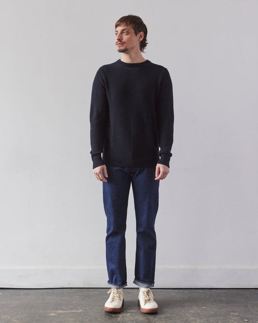 Merz b. Schwanen Ribbed Pullover, Dark Navy