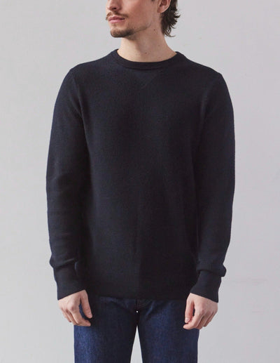 Merz b. Schwanen Ribbed Pullover, Dark Navy