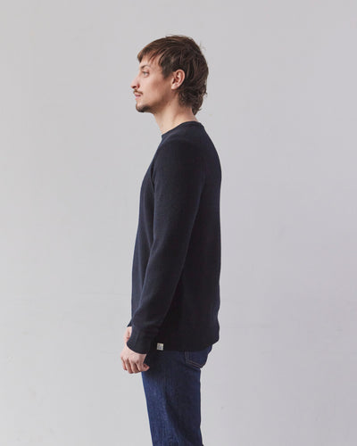 Merz b. Schwanen Ribbed Pullover, Dark Navy