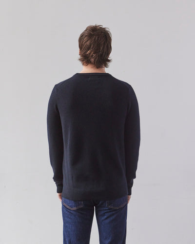 Merz b. Schwanen Ribbed Pullover, Dark Navy