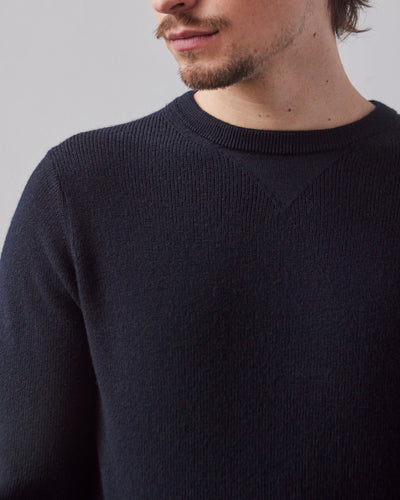 Merz b. Schwanen Ribbed Pullover, Dark Navy