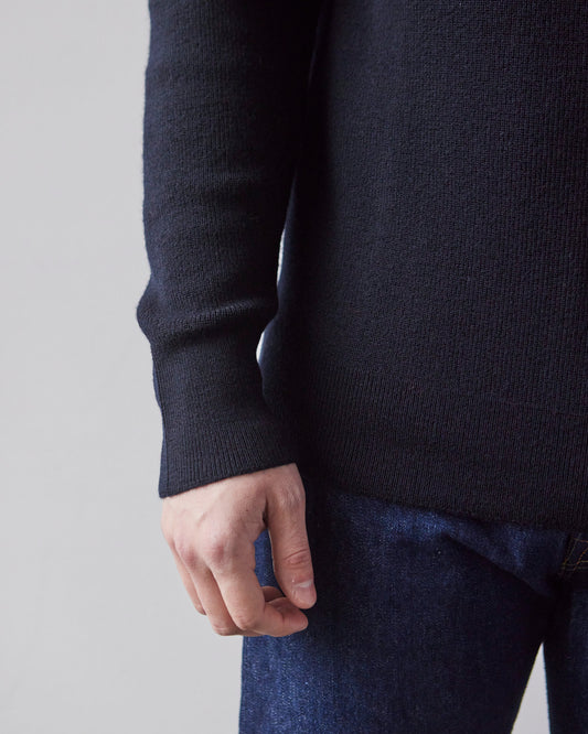 Merz b. Schwanen Ribbed Pullover, Dark Navy