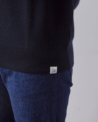 Merz b. Schwanen Ribbed Pullover, Dark Navy