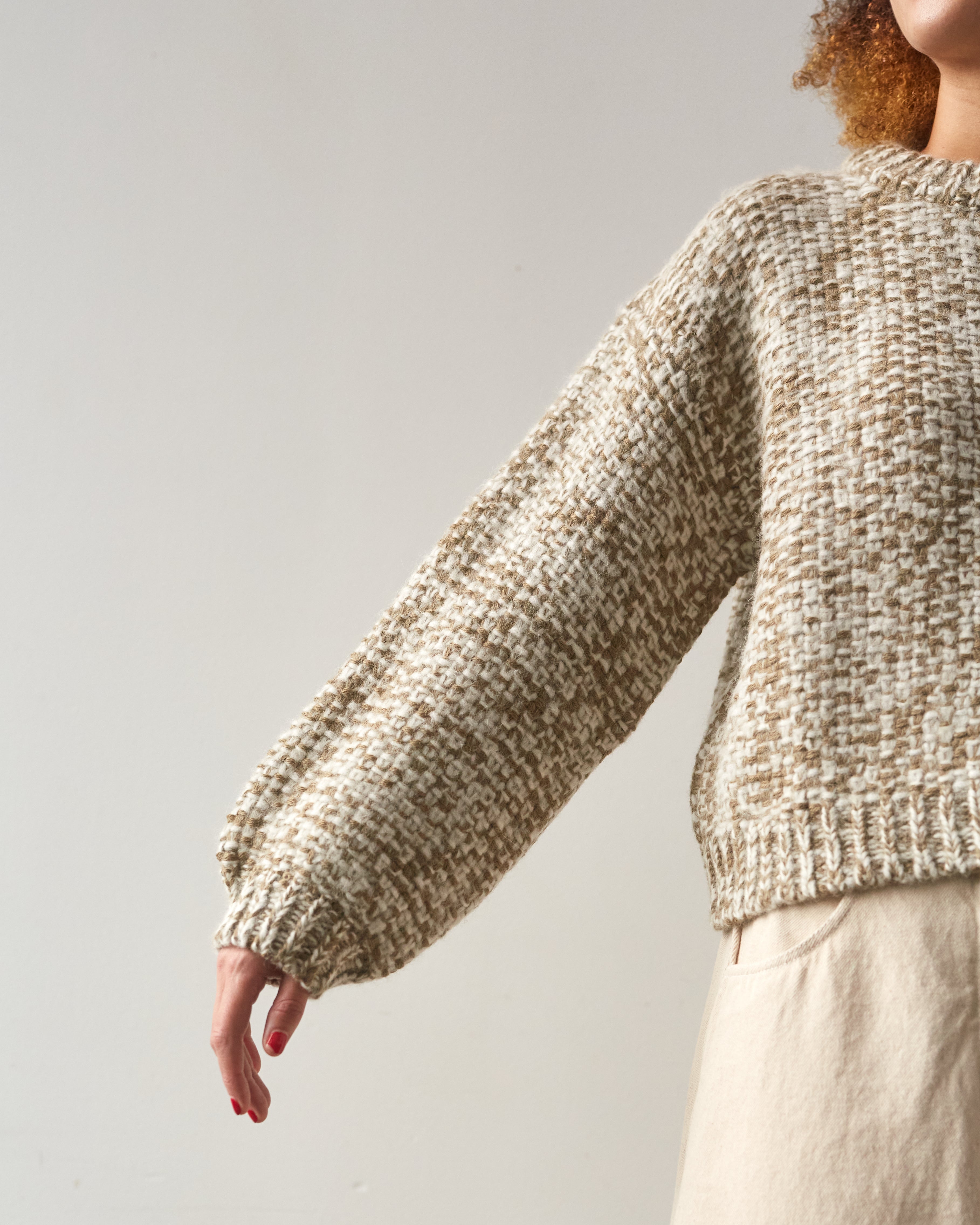 Micaela Greg Marle Sweater, Olive/Cream – Glasswing