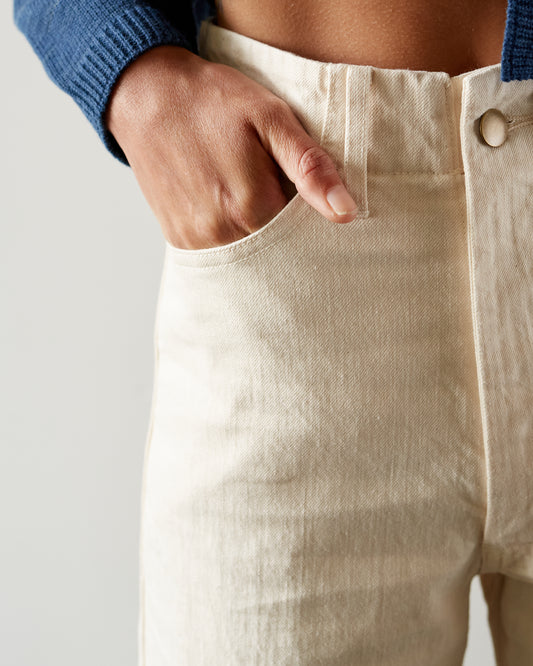 Micaela Greg Seamed Jean, CreamWhite