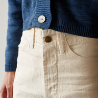 Micaela Greg Seamed Jean, CreamWhite
