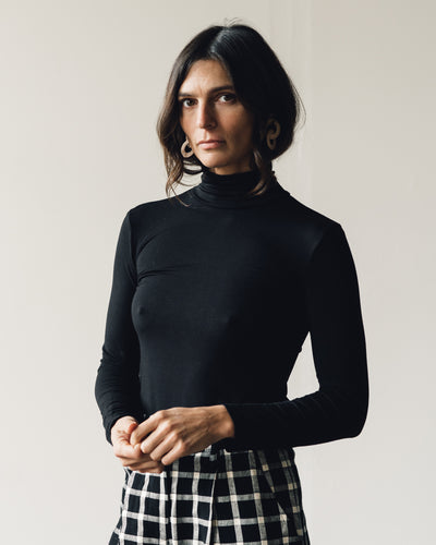 Micaela Greg Jersey Turtleneck, Black