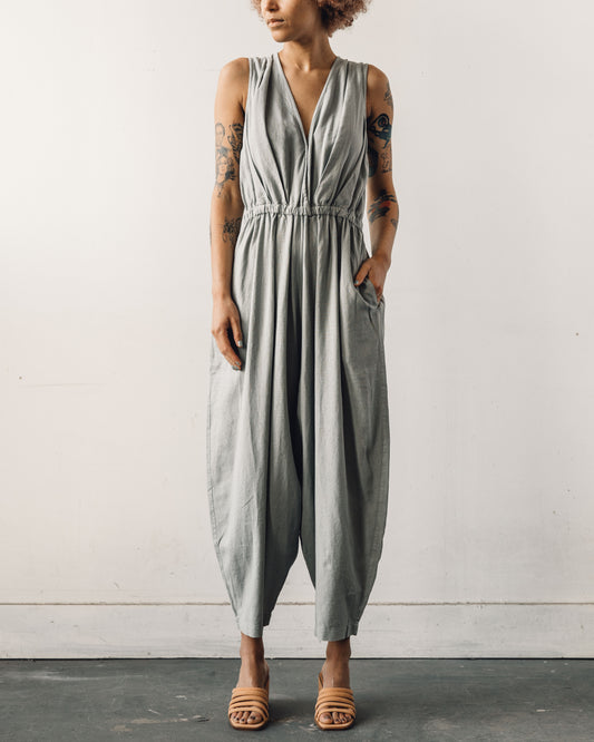 Mónica Cordera Linen Jumpsuit, Silver Blue