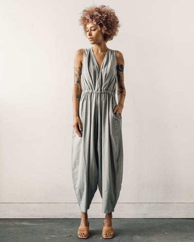 Mónica Cordera Linen Jumpsuit, Silver Blue