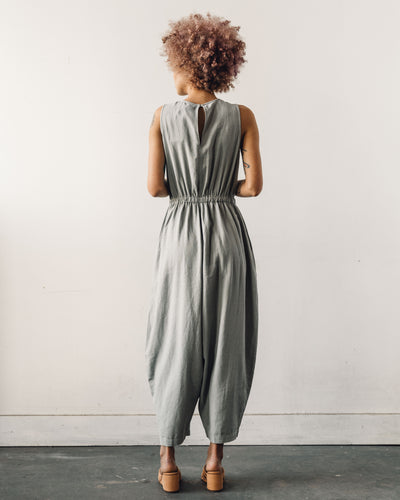 Cordera Linen Jumpsuit, Silver Blue