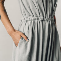 Mónica Cordera Linen Jumpsuit, Silver Blue