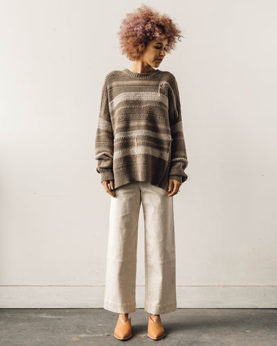 Mónica Cordera Natural Patched Sweater, Taupe