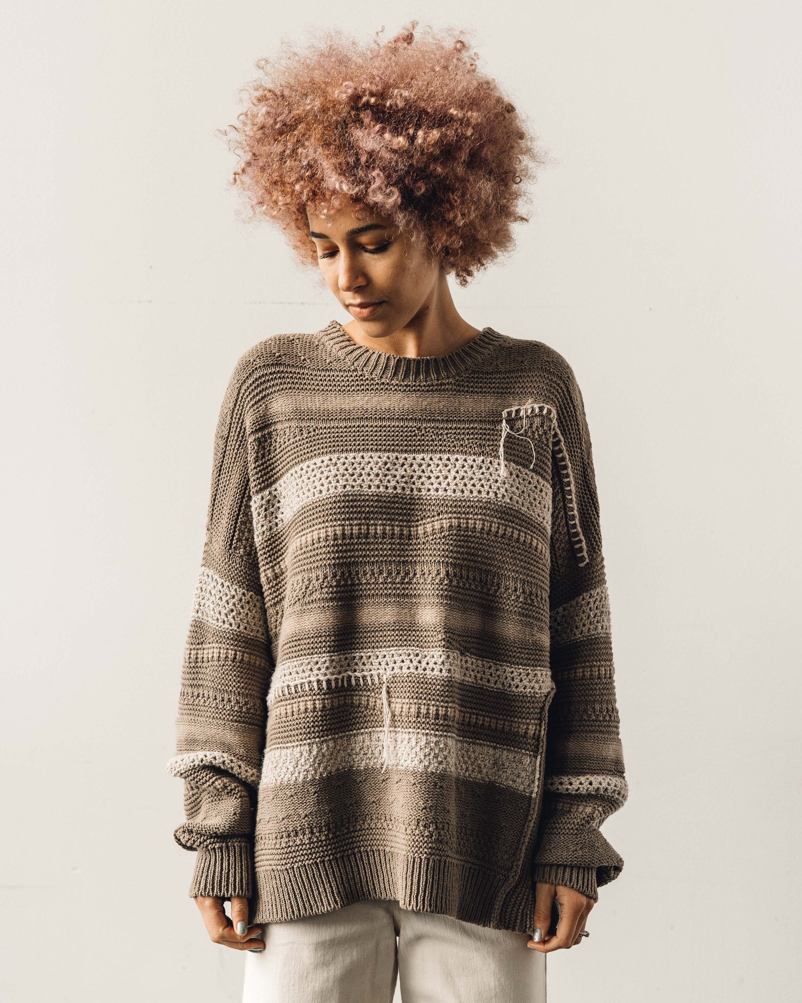 Cordera Natural Patched Sweater, Taupe