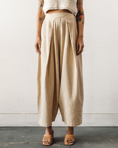 Mónica Cordera Pleat Front Pants, Wheat