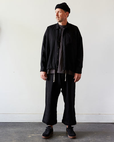 O-Project Bomber Shirt, Black Herringbone