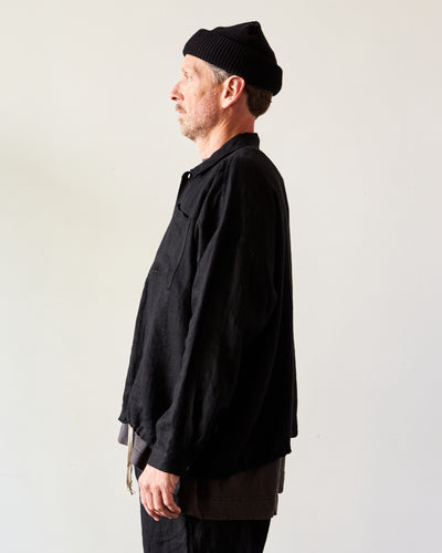 O-Project Bomber Shirt, Black Herringbone