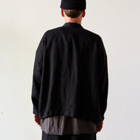 O-Project Bomber Shirt, Black Herringbone
