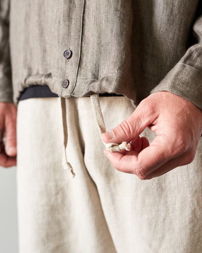 O-Project Bomber Shirt, Grey Herringbone