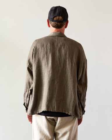 O-Project Bomber Shirt, Grey Herringbone