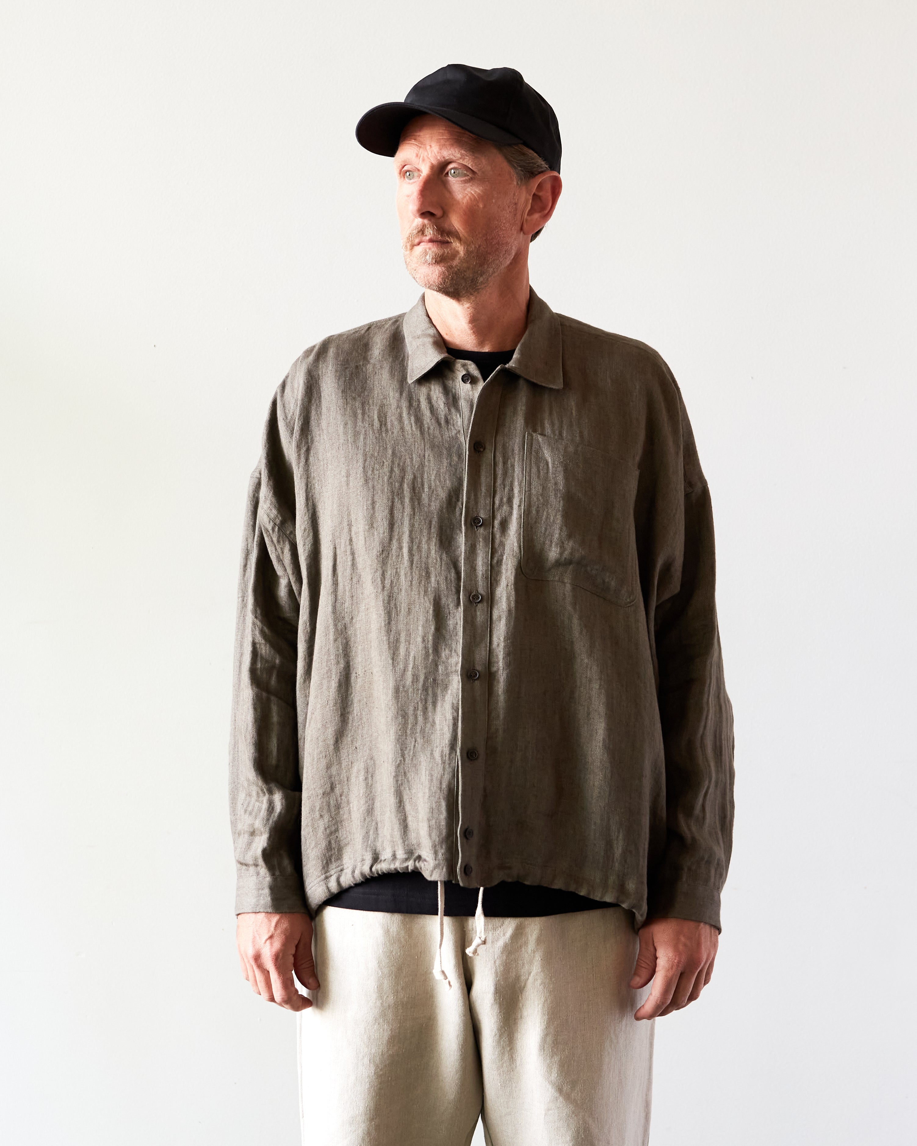 O-Project Bomber Shirt, Grey Herringbone – Glasswing