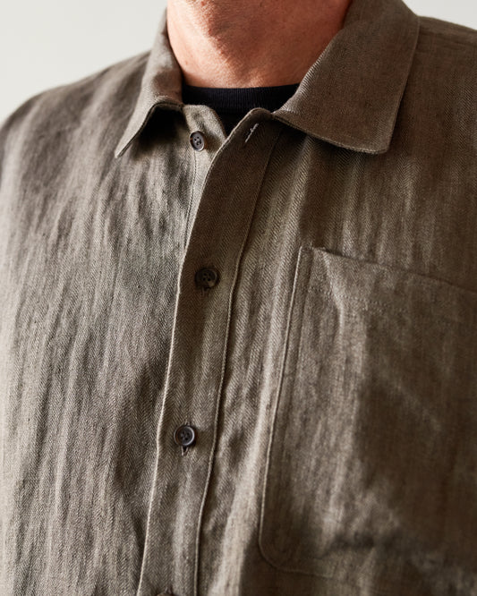 O-Project Bomber Shirt, Grey Herringbone