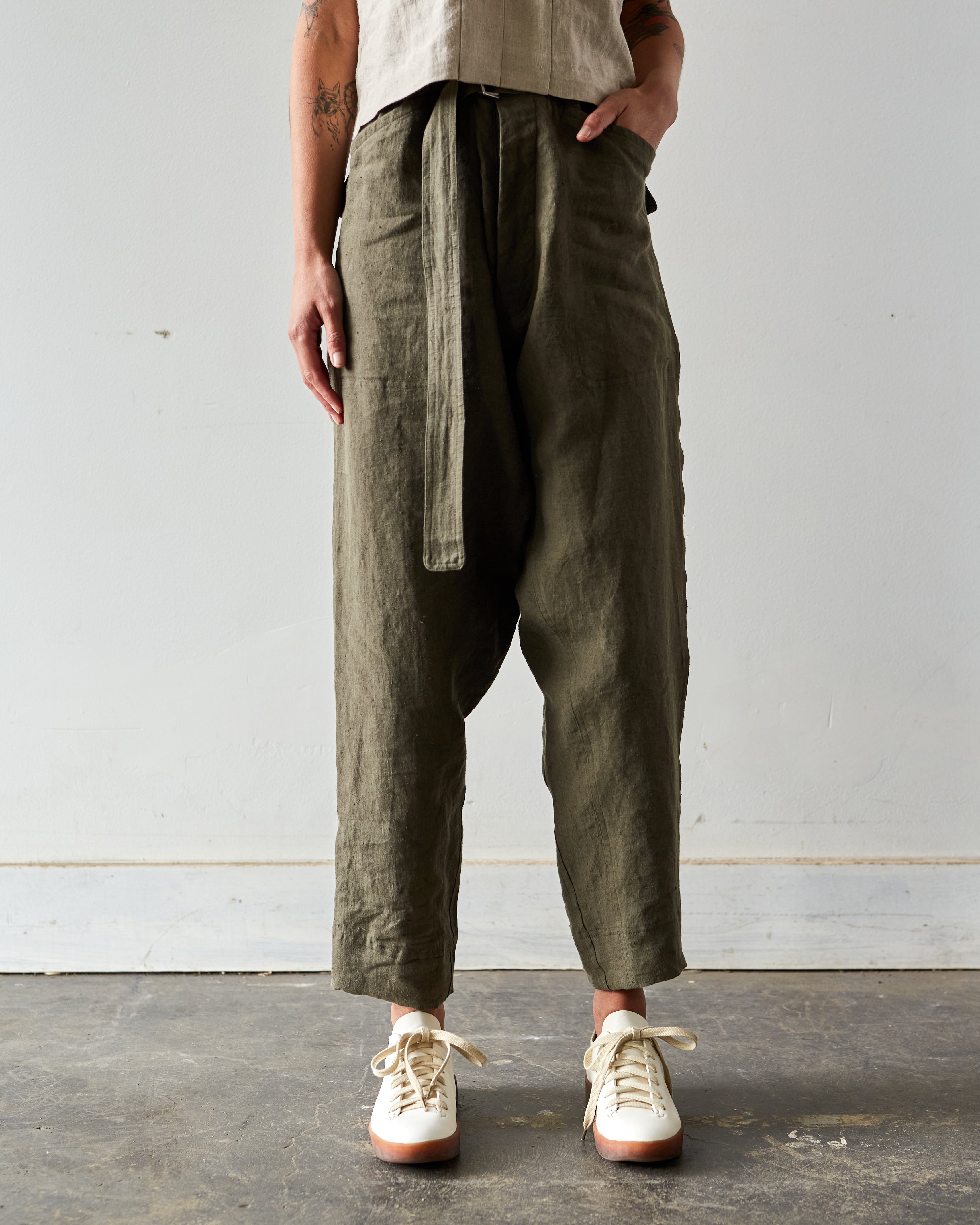 O-Project Chino Trousers, Dark Olive | Glasswing