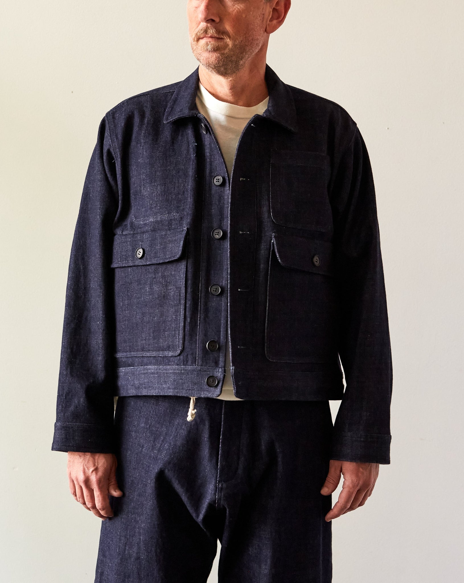 O-Project Denim Jacket, Indigo | Glasswing