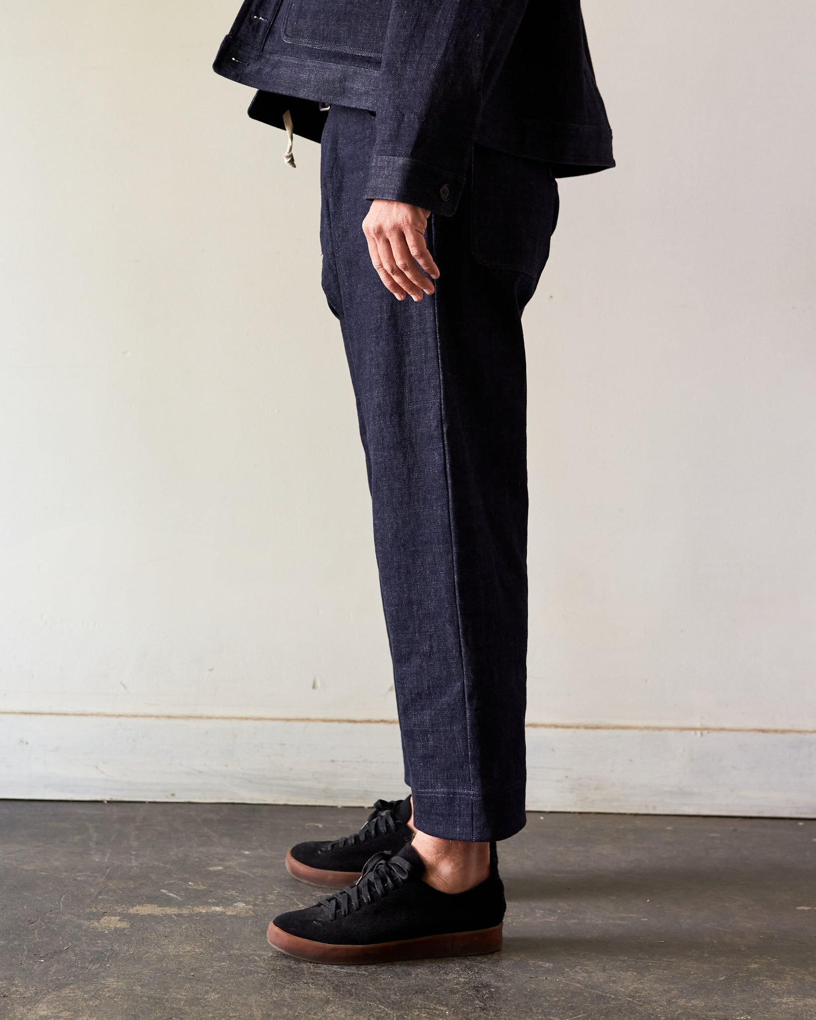 O-Project Denim Trousers, Indigo | Glasswing