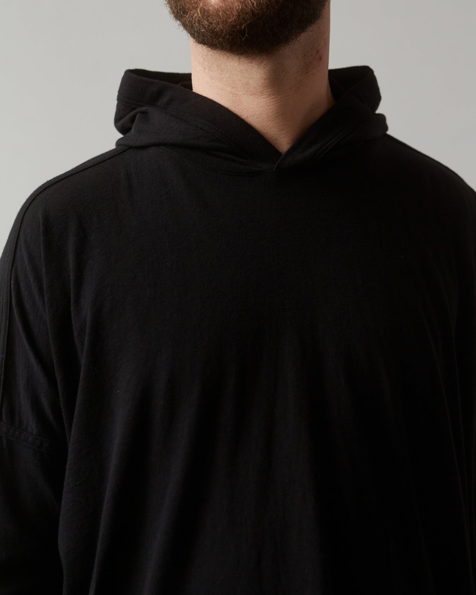O-Project Hooded LS Tee, Black