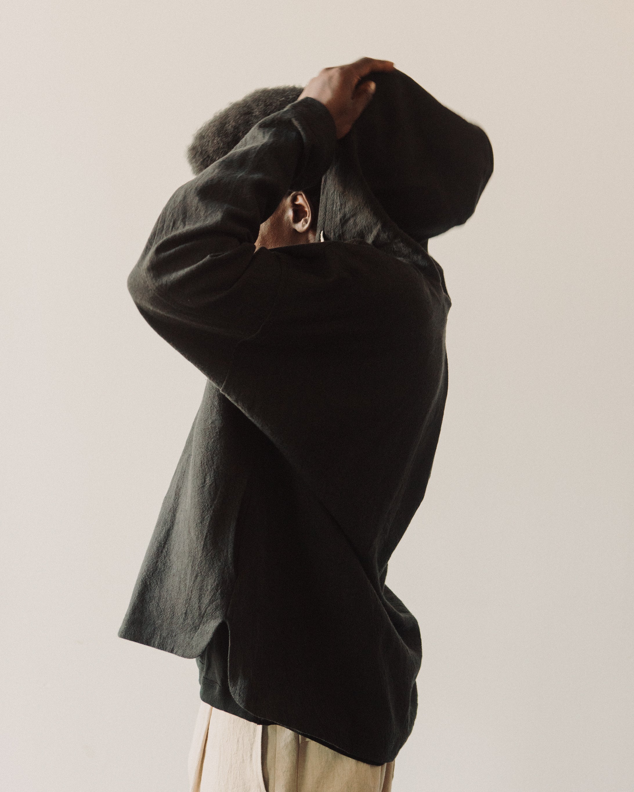 O-Project Hooded Pull Over Shirt, Black – Glasswing