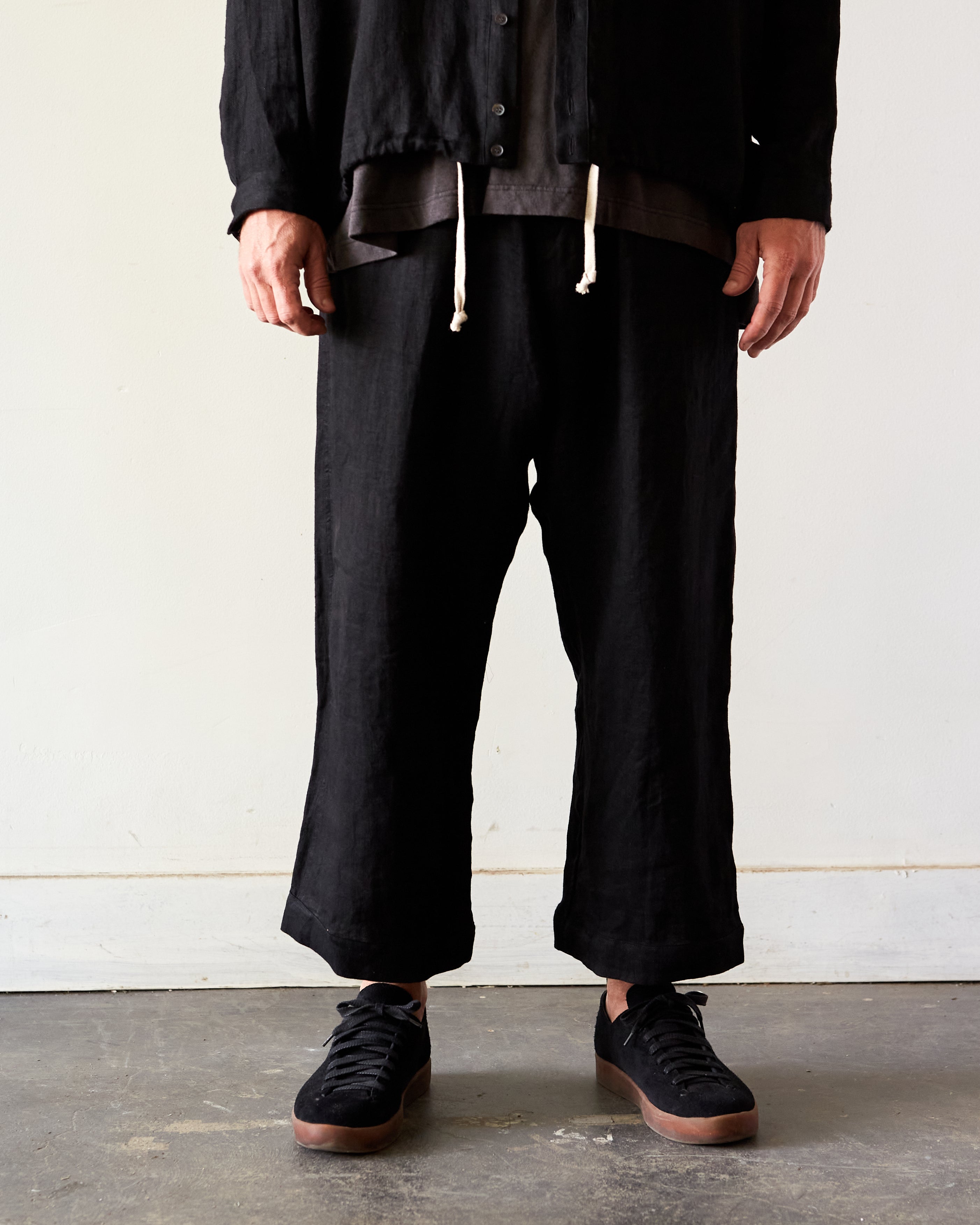 Black Herringbone Suit Trouser