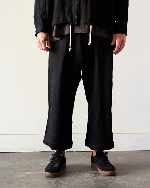 O-Project Jogging Trousers, Black Herringbone | Glasswing