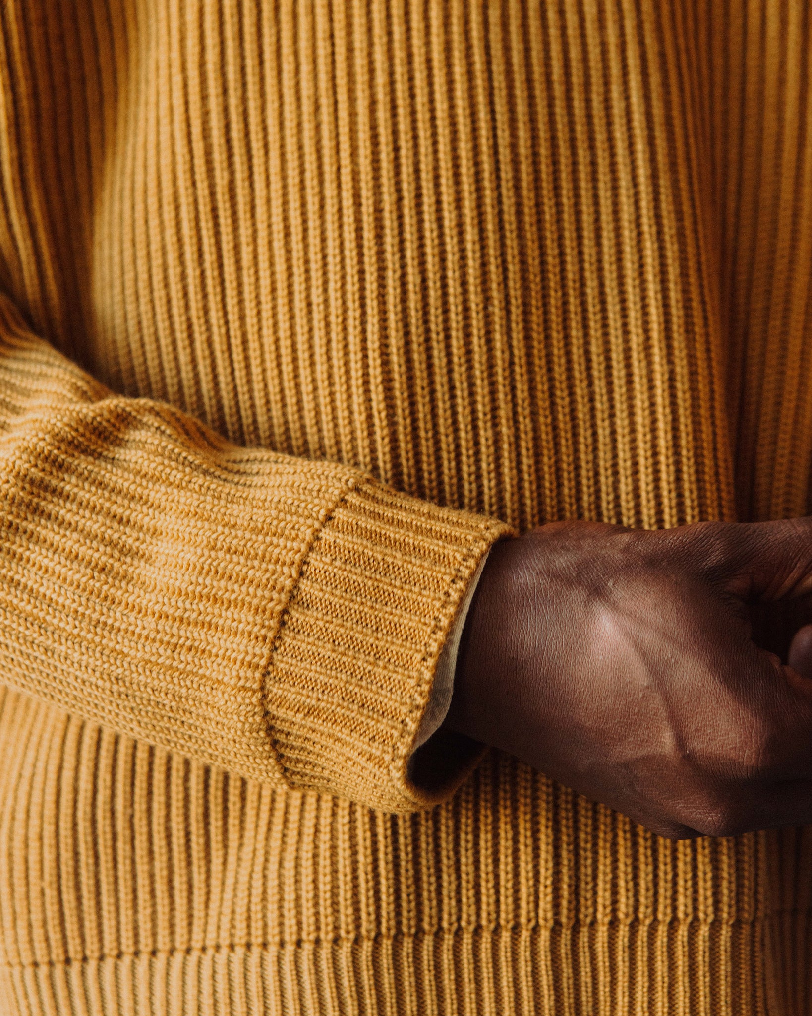 O-Project Knitted Crew Neck, Mustard | Glasswing