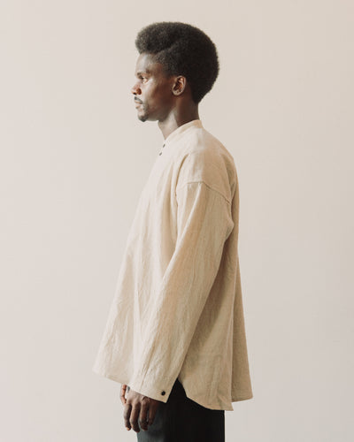 O-Project Stand Collar Shirt, Kinari