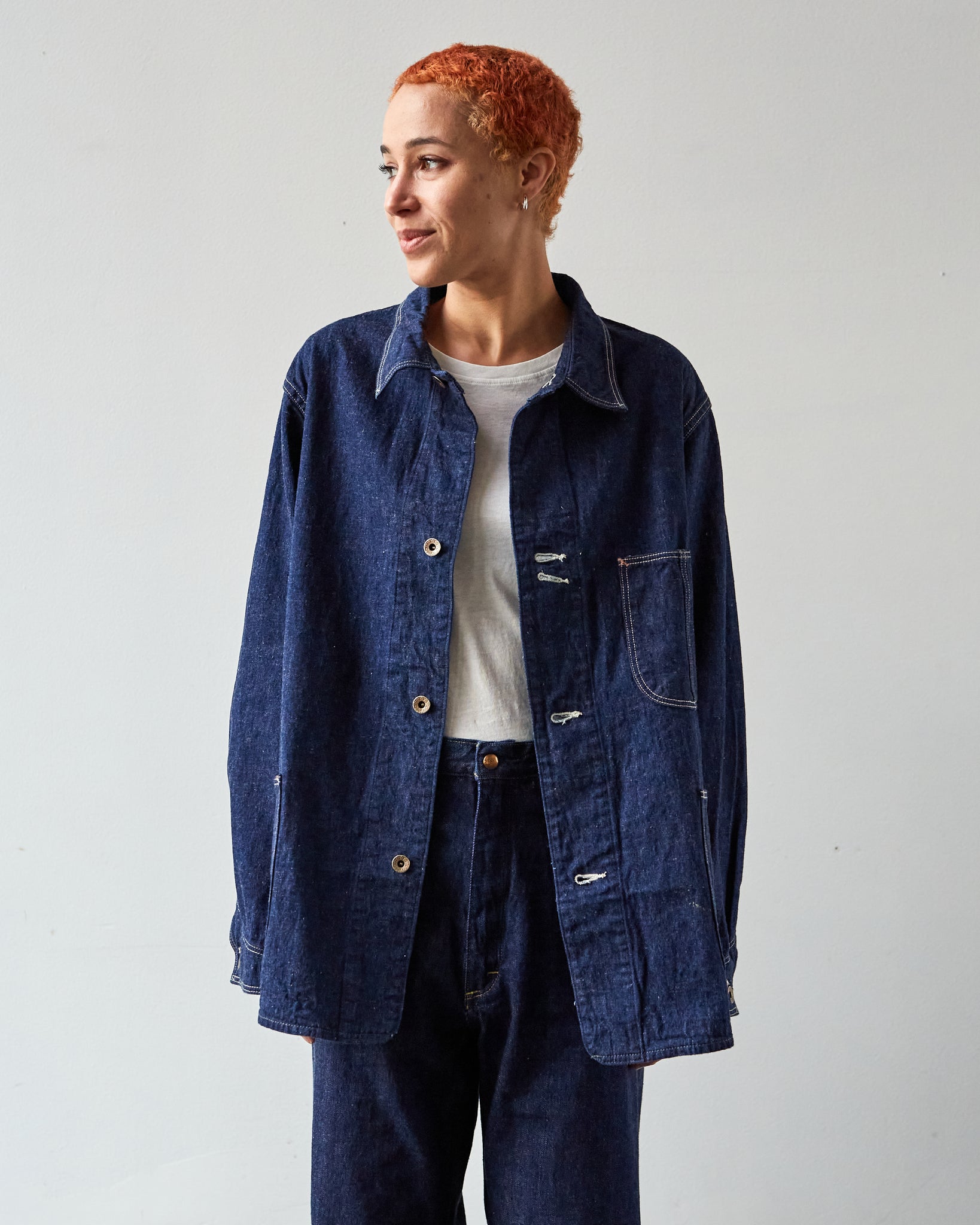 OrSlow 9oz Denim Coverall, One Wash | Glasswing