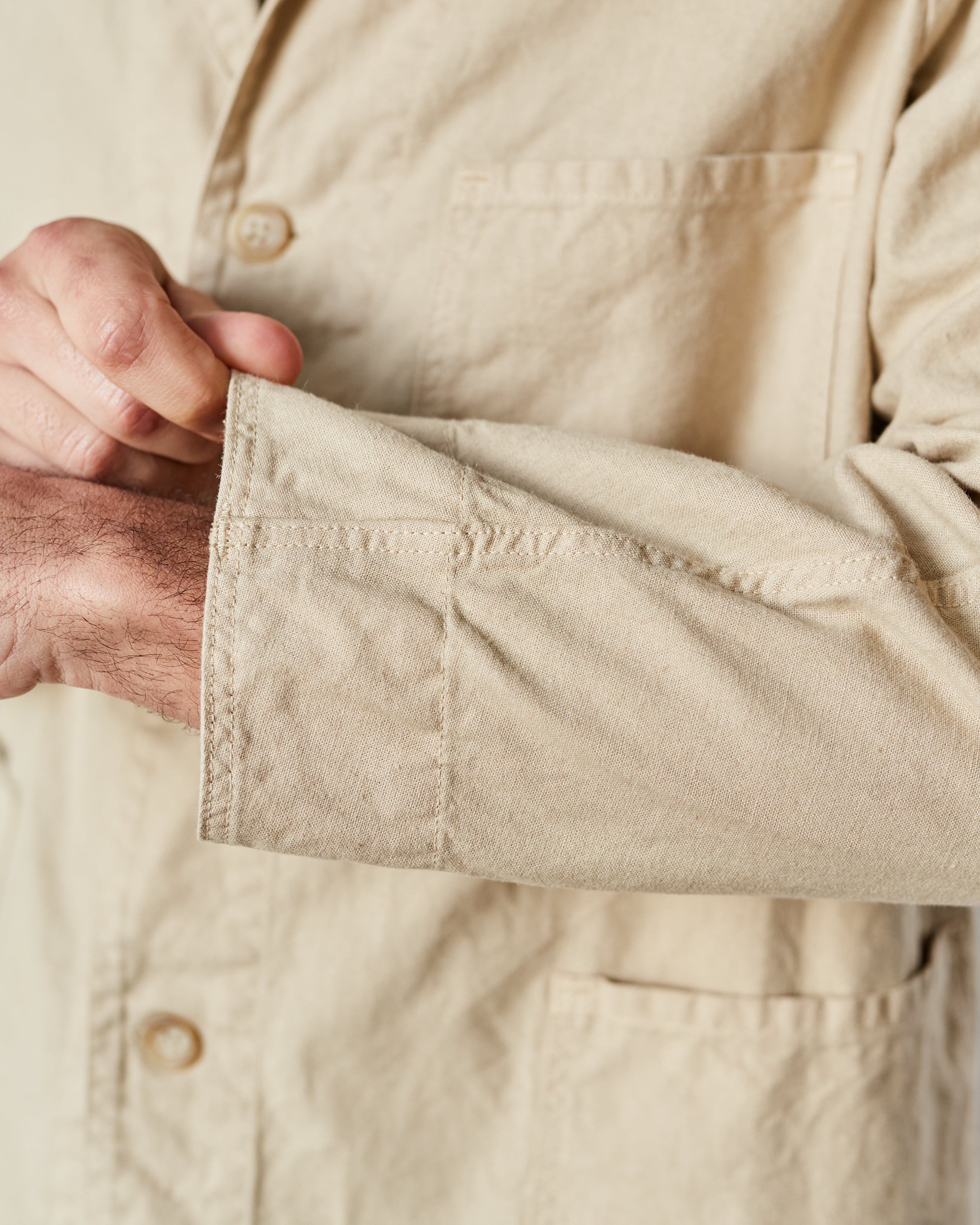 OrSlow Tailored Collar Work Jacket, Beige – Glasswing