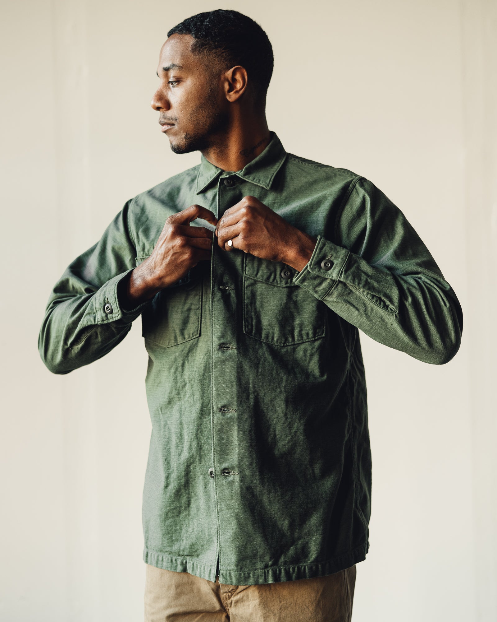 orSlow Army Shirt, Olive