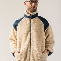 orSlow Fleece Jacket, Ecru/Denim