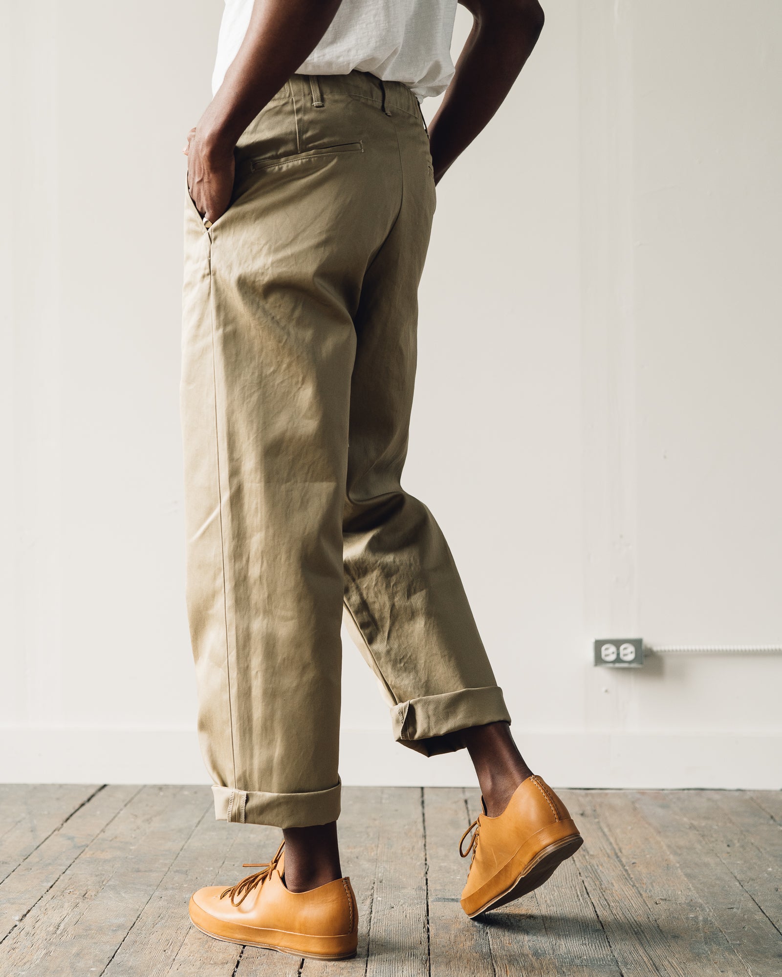 orSlow Vintage Fit Army Trousers in Khaki Curated at Jake