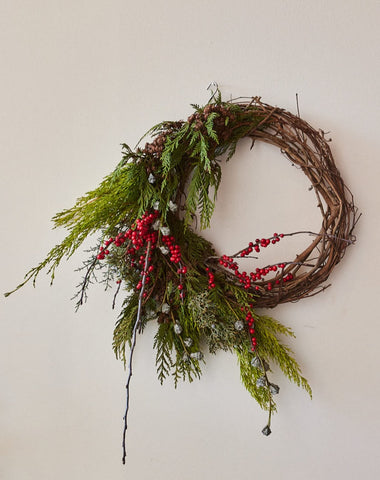 *Preorder* Grapevine Wreath, Evergreen Mix